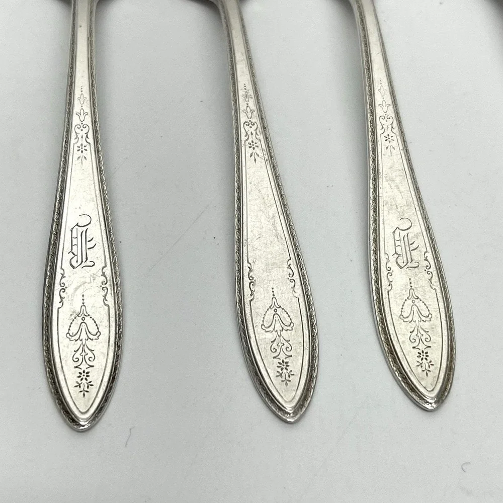 1847 Rogers Bros Argosy Pattern Silver Plated Salad Forks Set Of 4 Flatware 1926